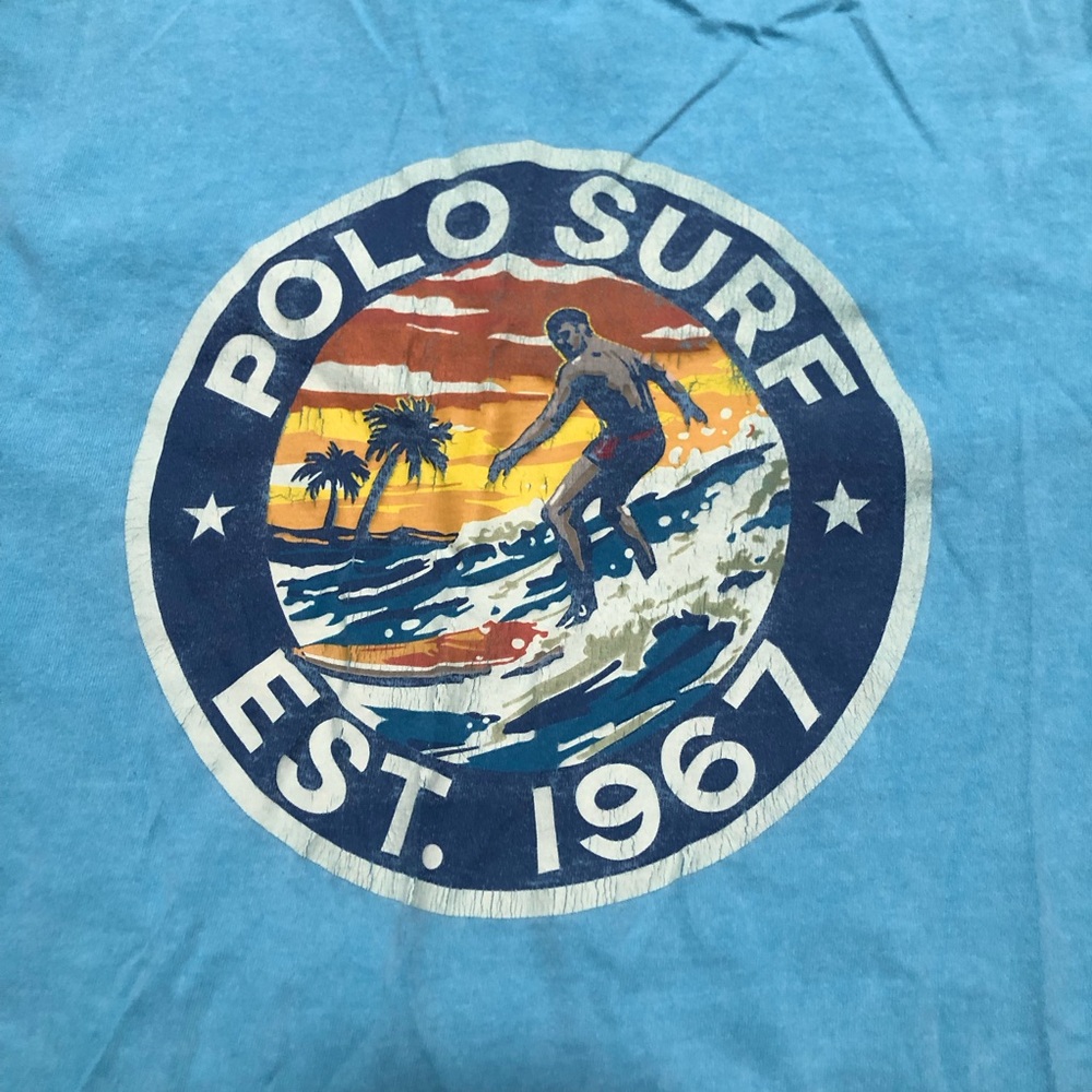 VTG Polo Ralph Lauren "Polo Surf" Sunwashed T-Shirt | EST 1967 | Mens L - Picture 2 of 10